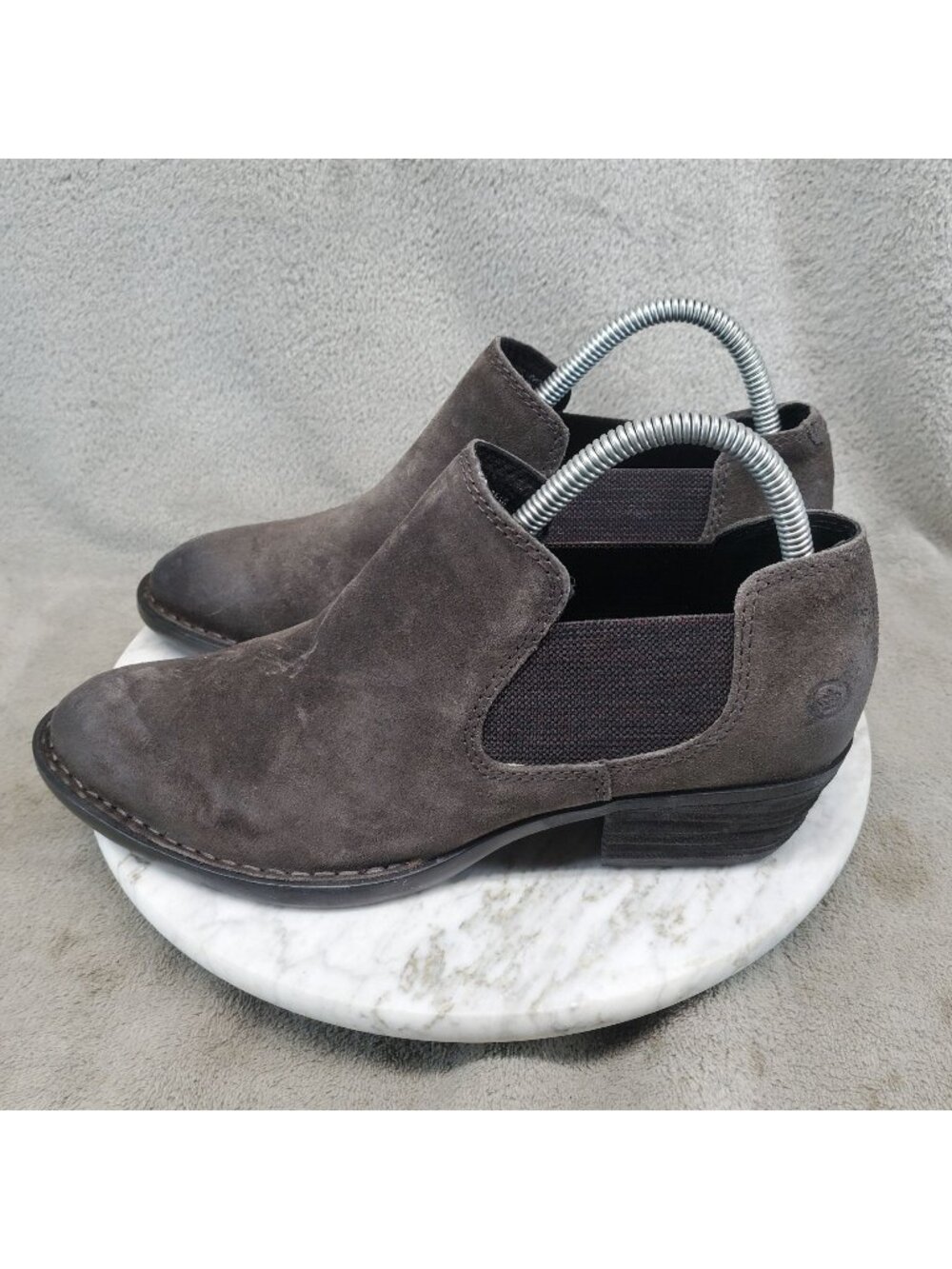 Born Shoes Womens Size 8 Dallia Gray Suede Ankle Boots *Read*